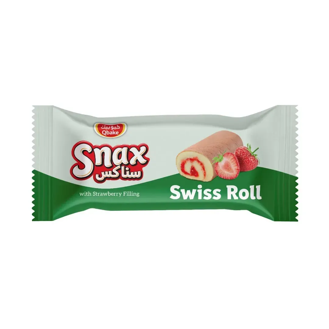 Qbake Swiss Roll Jumbo Strawberry Cake 55G