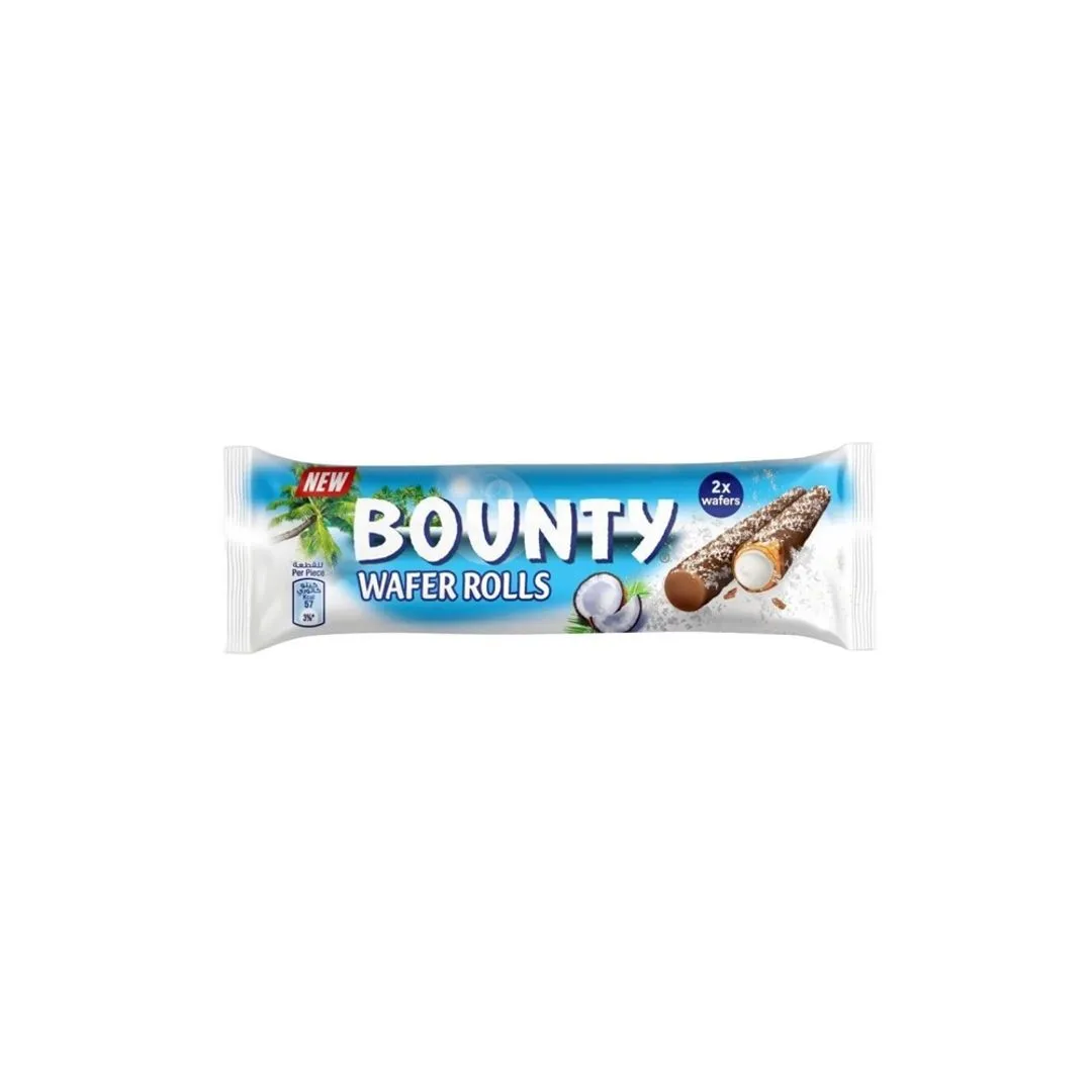 Bounty Chocolate Milky Coconut Rolled Wafer, 22.5g