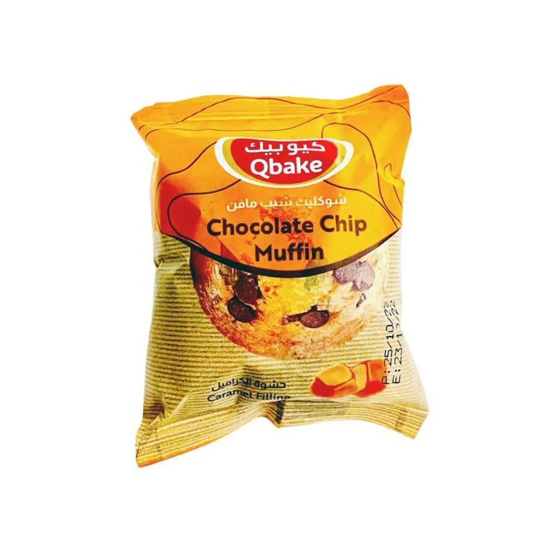 Qbake Chocolate Chips Muffin with Caramel, 60g