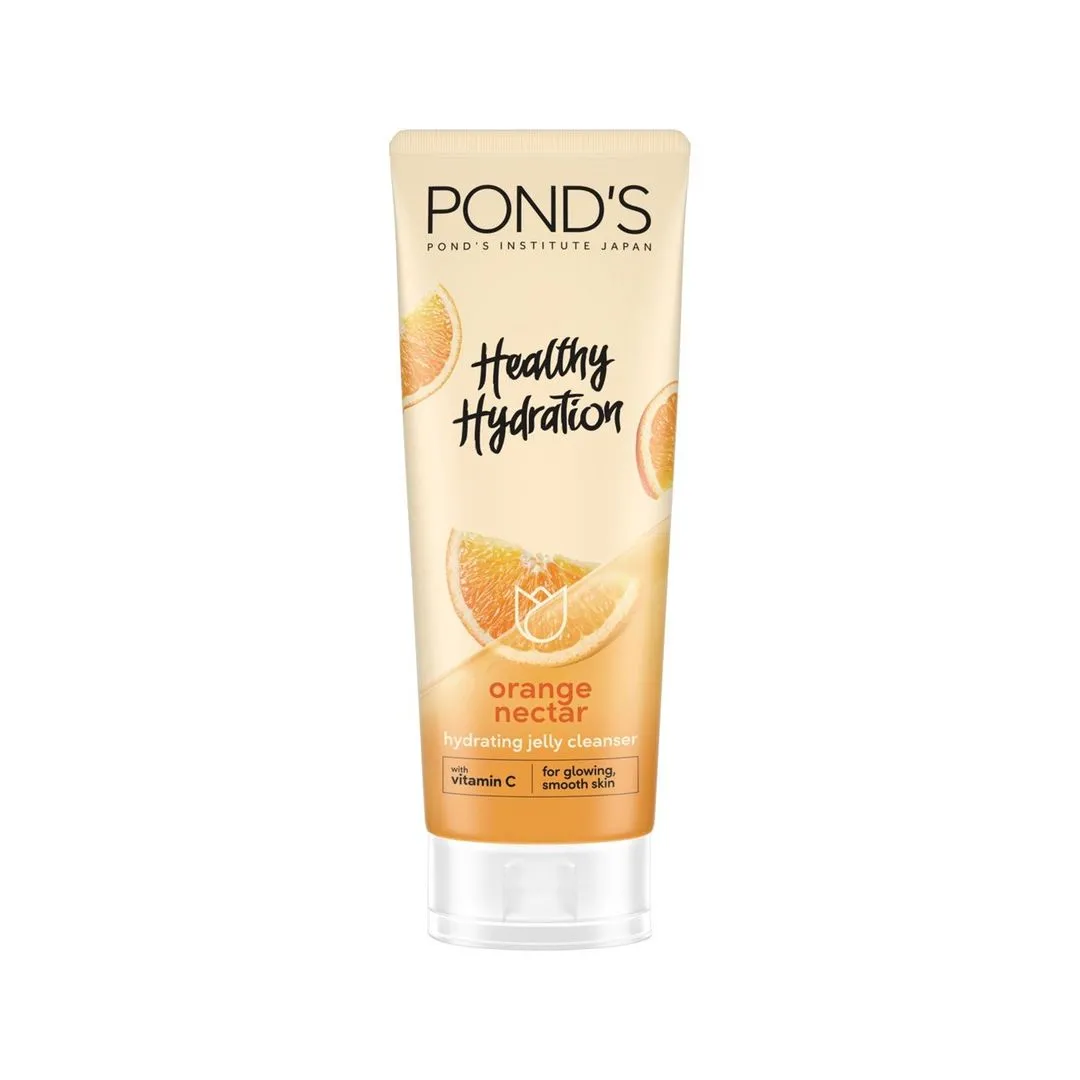 Pond'S Healthy Hydration Gel Facial Cleanser For Glowing, Smooth Skin, Orange, With 100% Natural Origin Orange Extract & Vitamin C, 100 ml