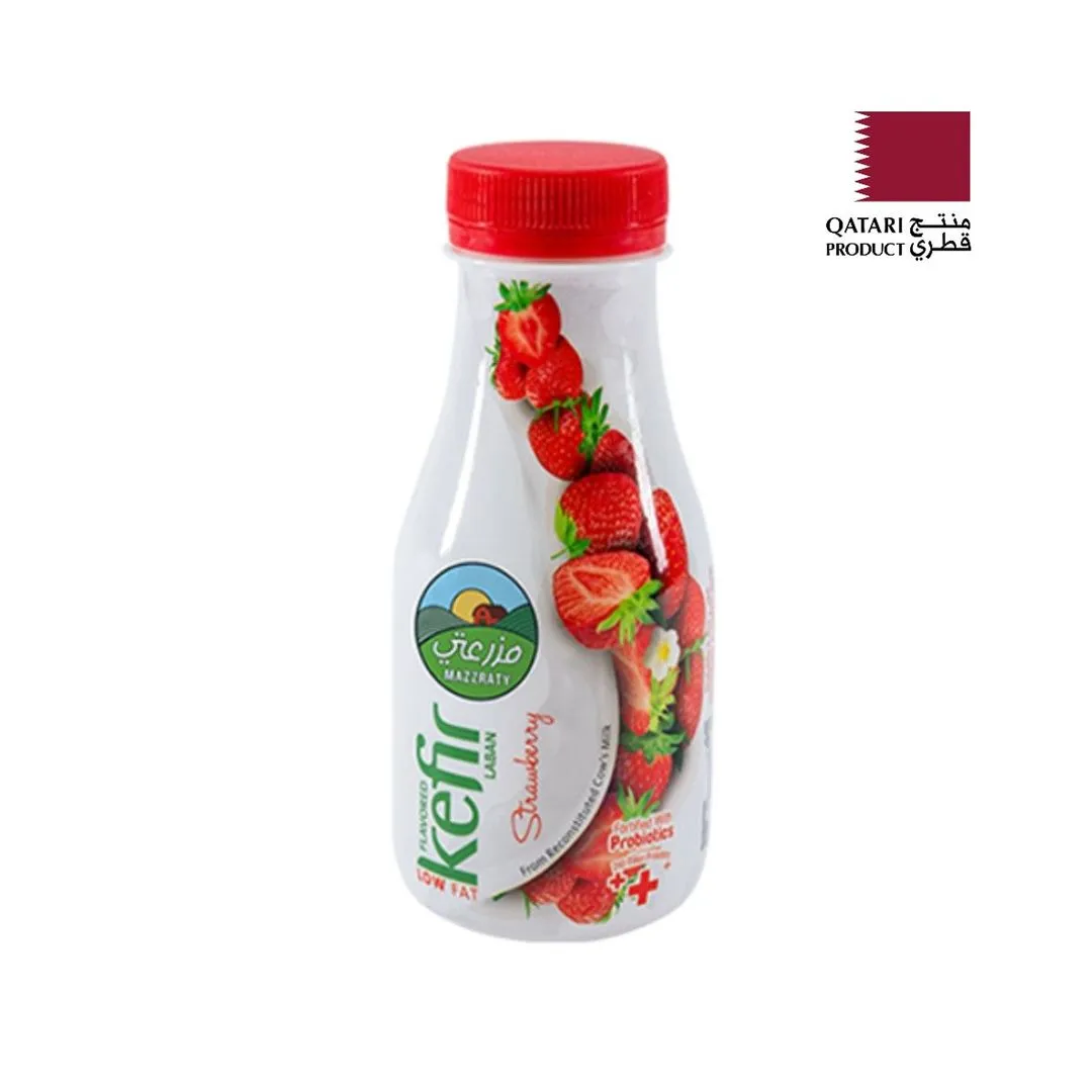 Mazzraty Probiotics Low Fat Strawberry Flavor Kefir Laban, 240ml