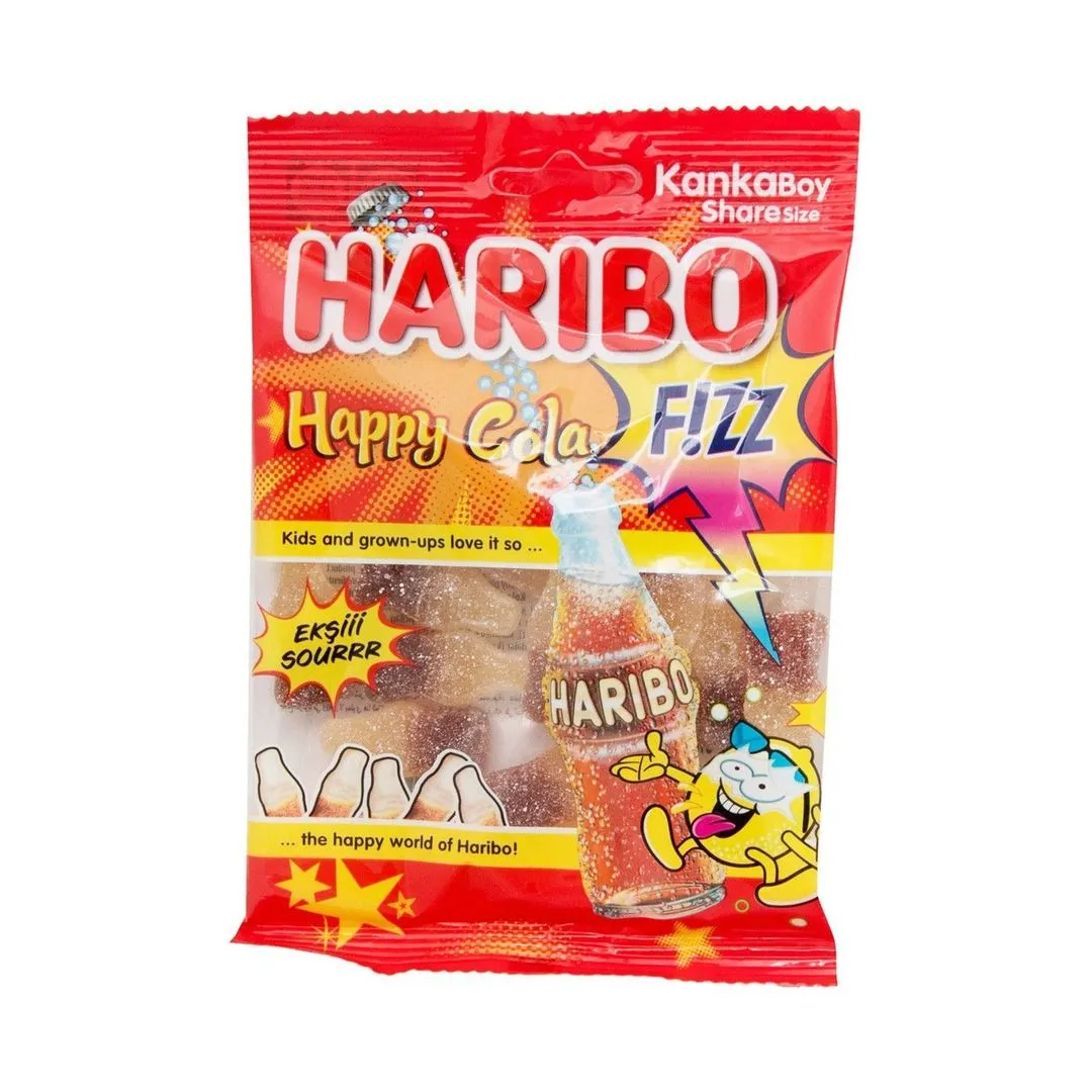 Haribo Happy Fizz Gummy Candies Cola Flavor, 70g