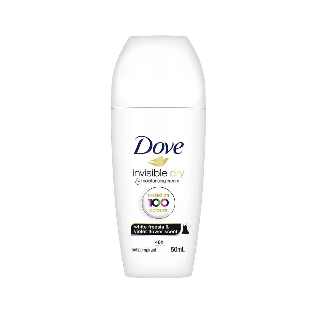 Dove Invisible Dry White Freesia & Violet Flower Scent Deodorant Roll-On, 50ml