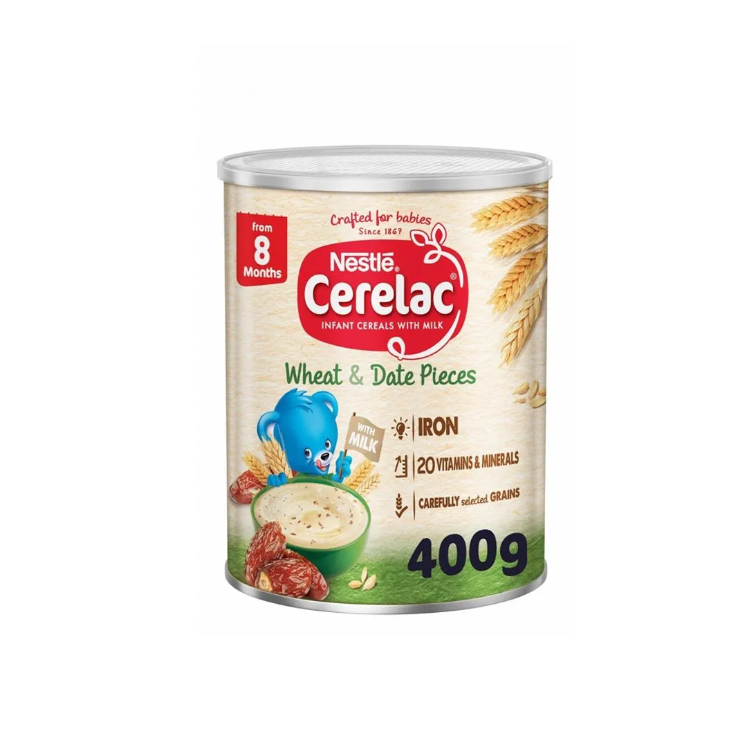 Cerelac Infant Cereal with Wheat, Date Pieces & Milk for 8+ Months, 400g