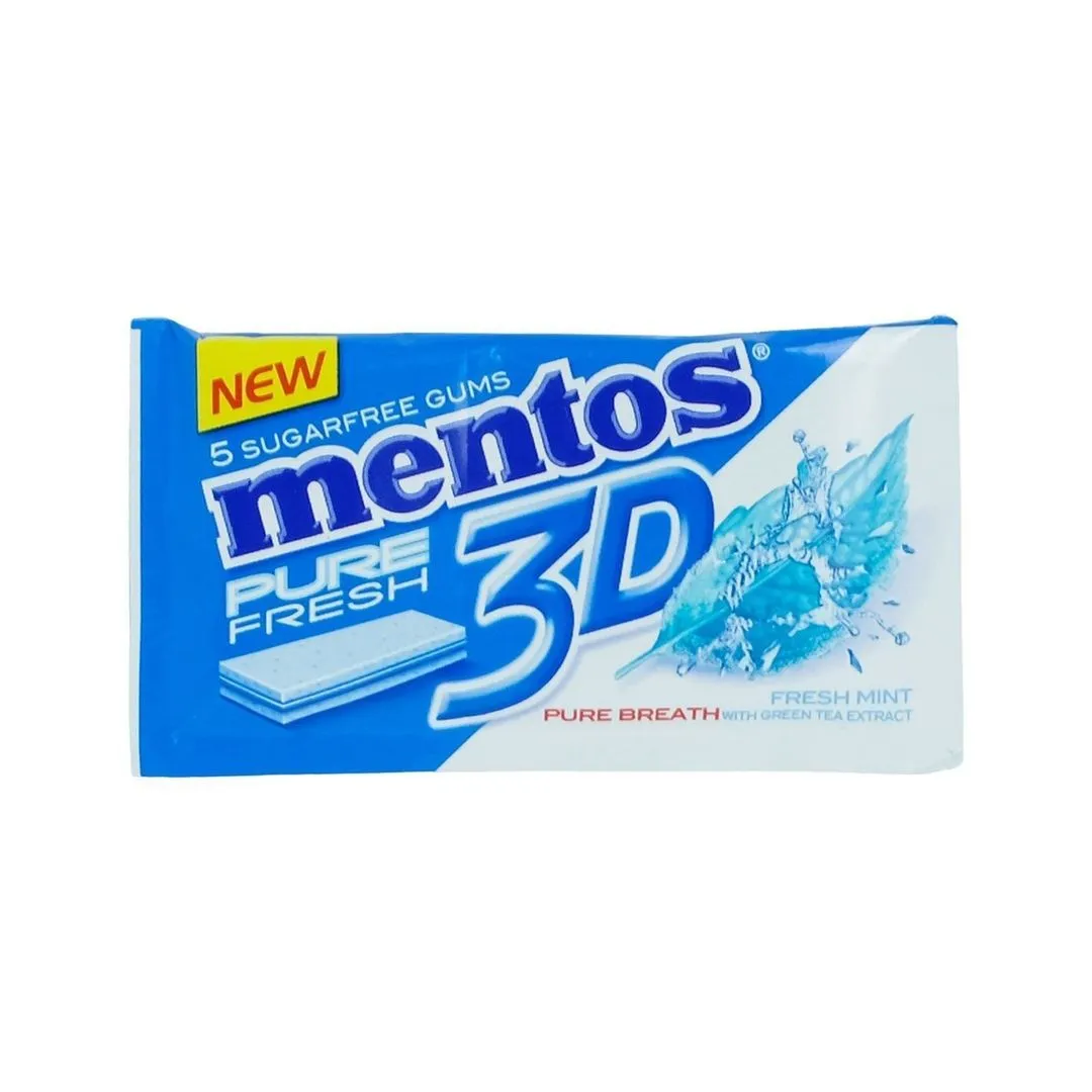 Mentos 3D Fresh Mint Sugar Free Gum, 8.5g