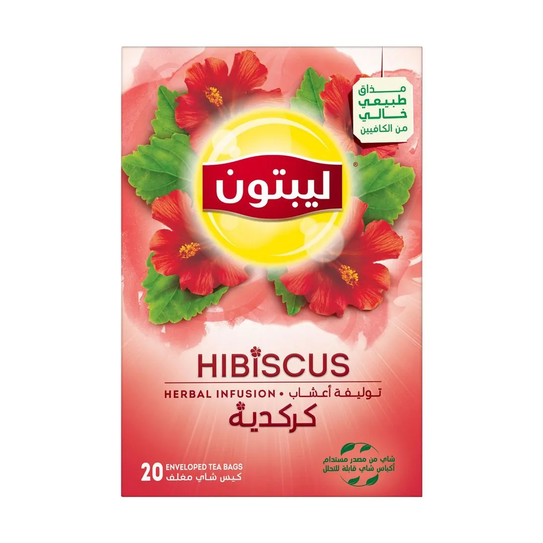 Lipton Herbal Infusion Hibiscus Tea Bags, 20 Pieces