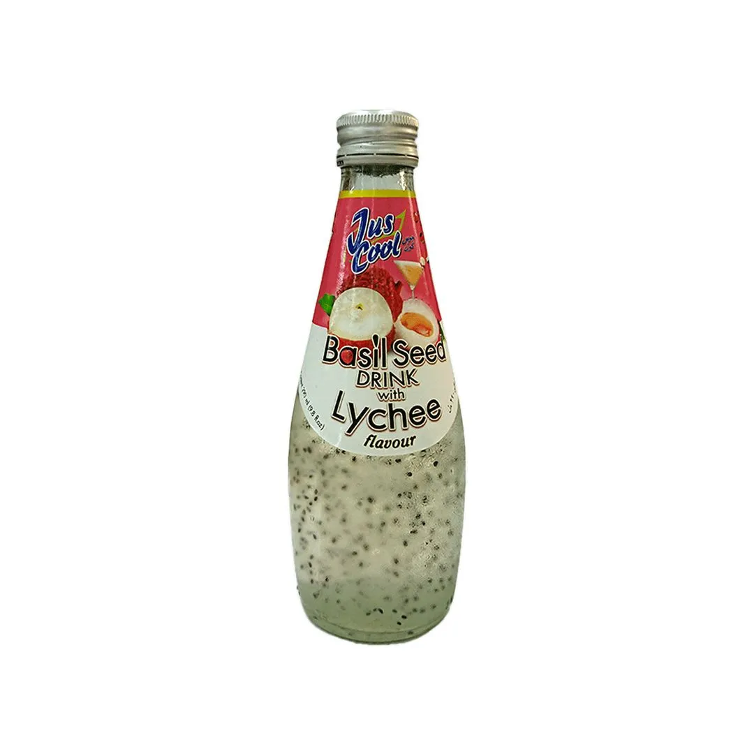 Jus Cool Lychee Basil Seed Drink 300 Ml