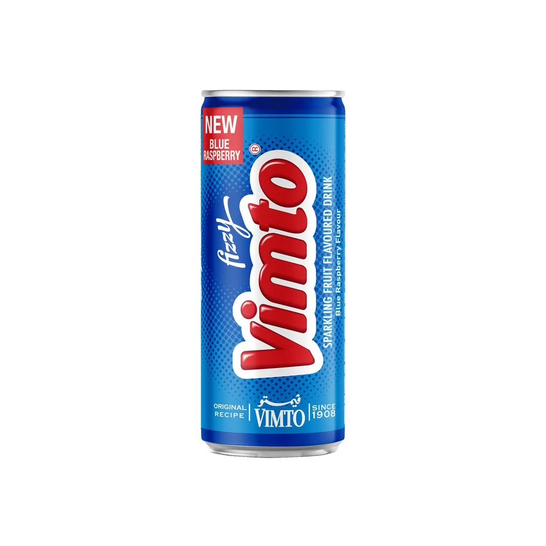Vimto Blue Raspberry Flavored Drink Can, 250ml