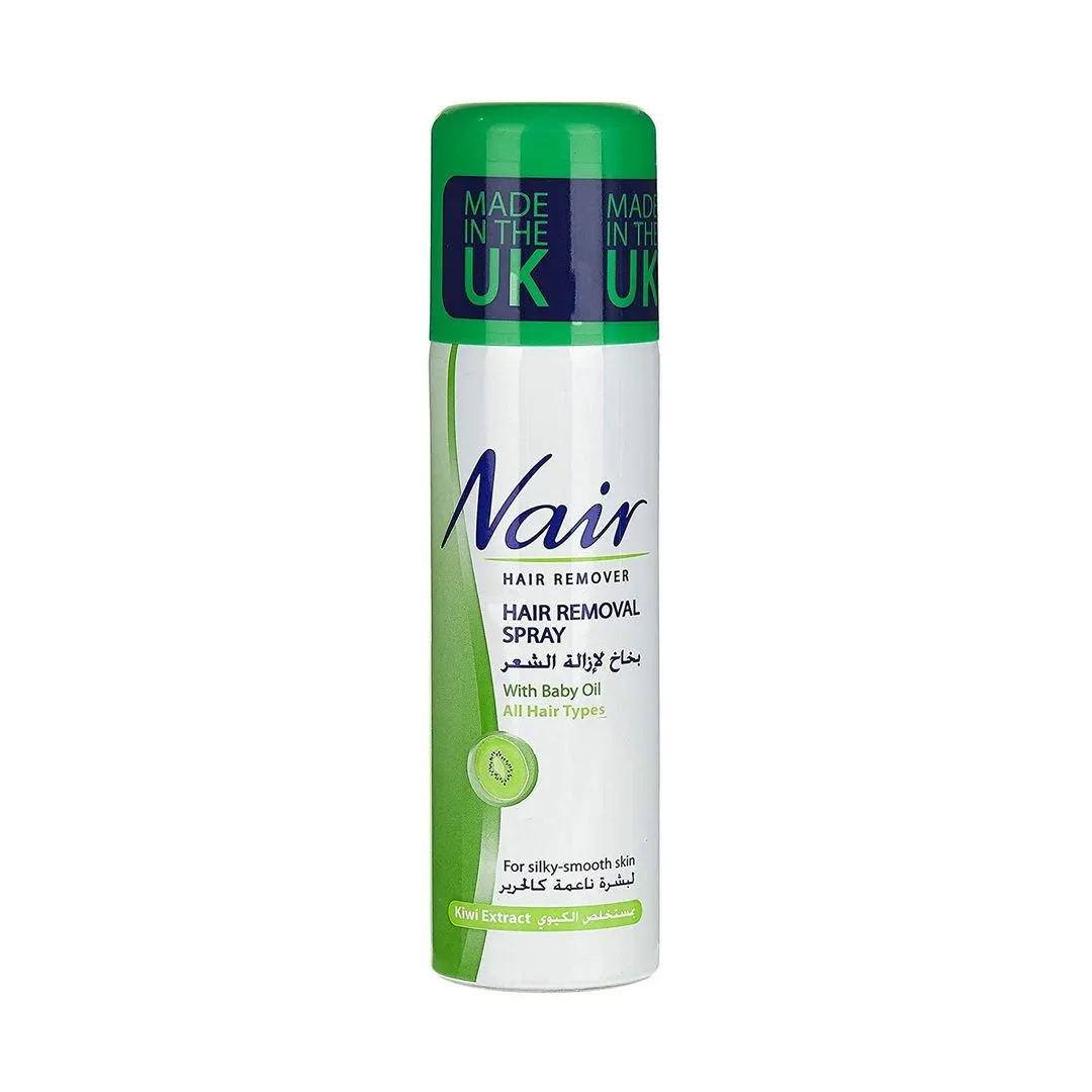 Nair Hair Removal Spray with Baby Oil & Kiwi Extract for All Hair Types, 200ml