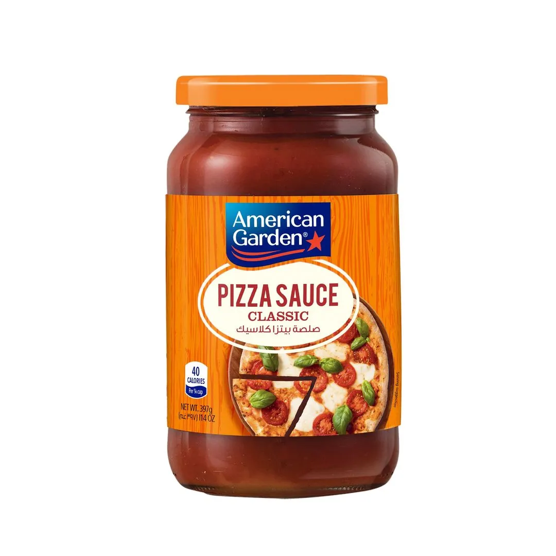American Garden Classic Pizza Sauce Glass Jar Gluten Free Dairy Free, 397g