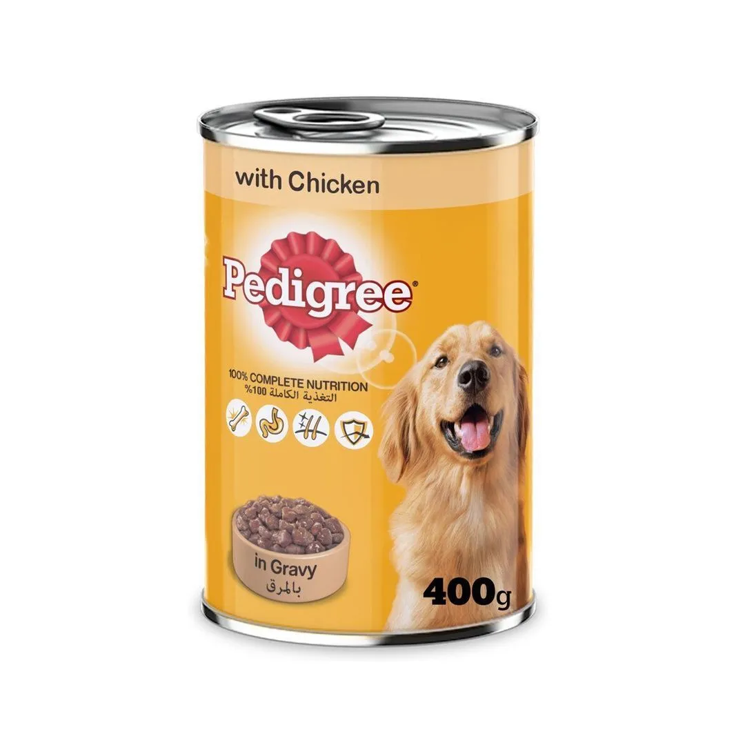 Pedigree Wet Dog Food Chunks with Chicken in Gravy, 400g