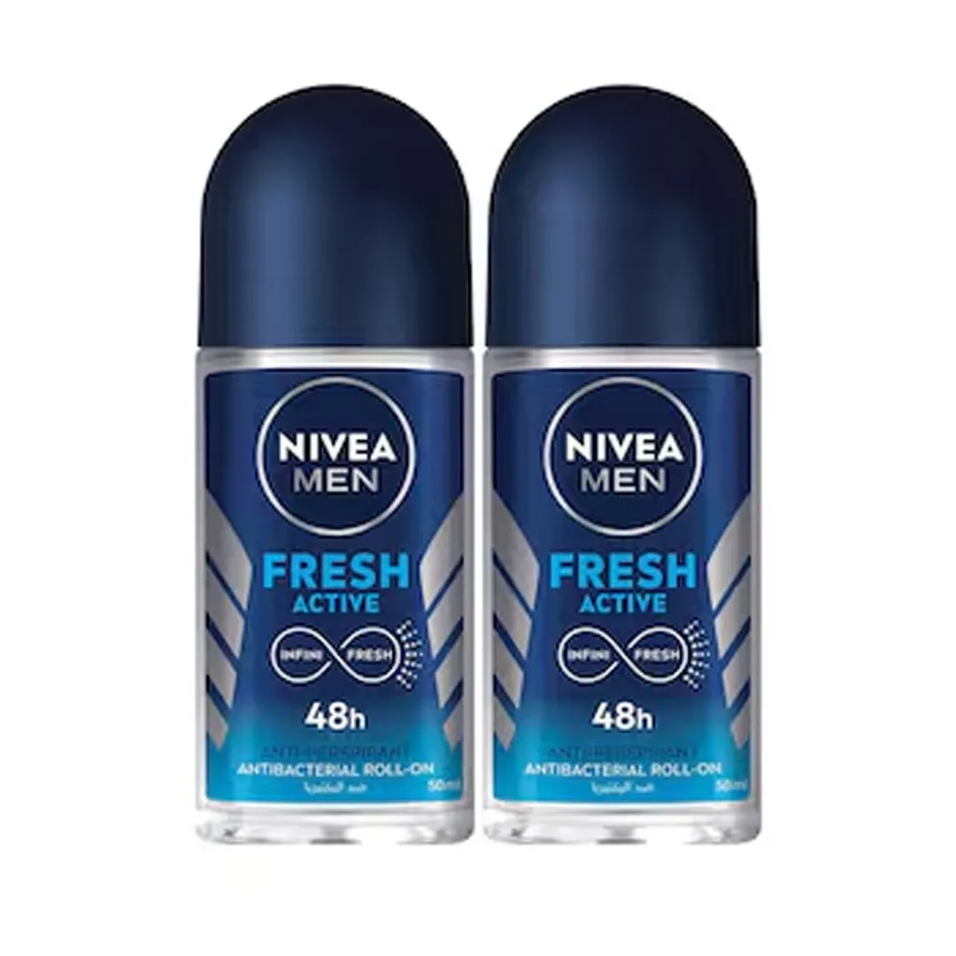 Nivea Men Roll-On Deodorant Fresh Active Fresh Scent 2X50Ml