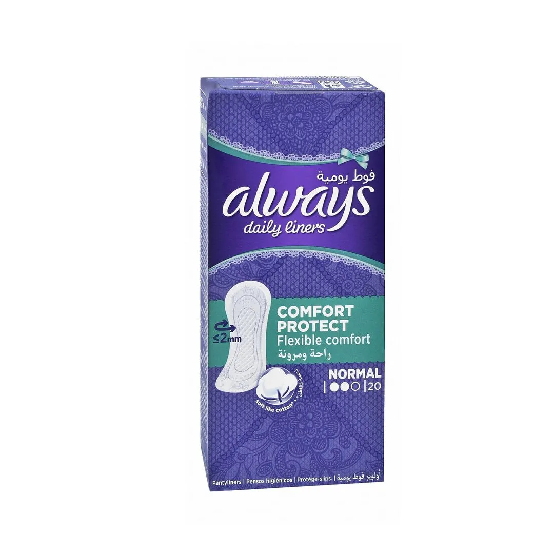 Always Comfort Protect Daily Normal Pantyliners, 20 Pieces