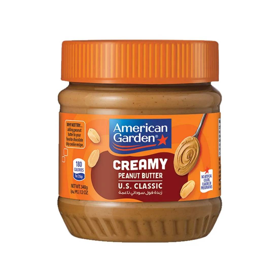 American Garden Creamy Peanut Butter, Vegan, Gluten Free, 340g