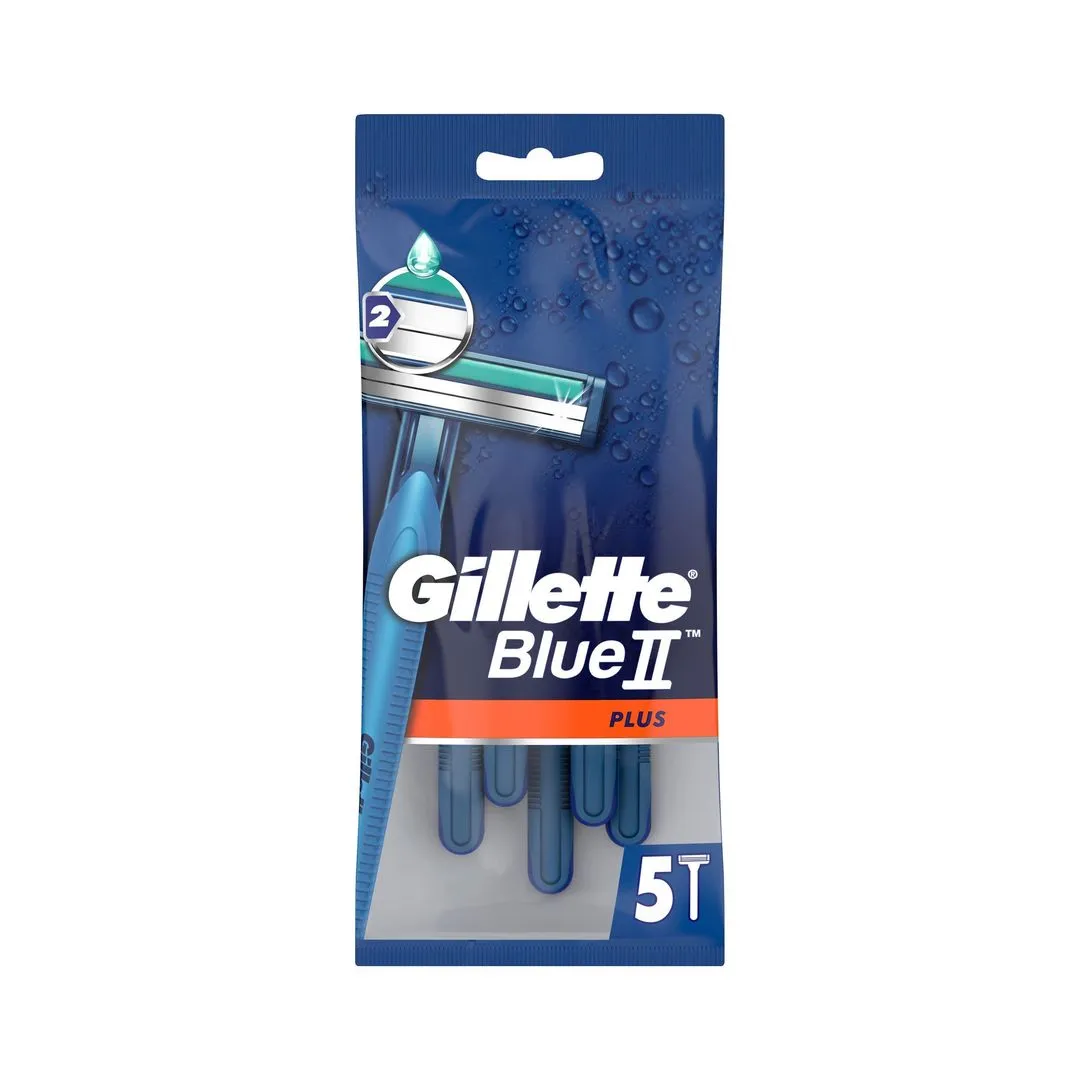 Gillette Blue II Plus Men’s Disposable Razors, 5 Pieces