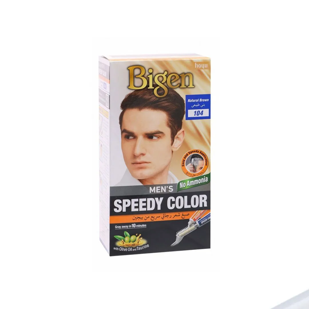 Bigen Men's Speedy Hair Color - 104 Natural Brown, 1 Pack