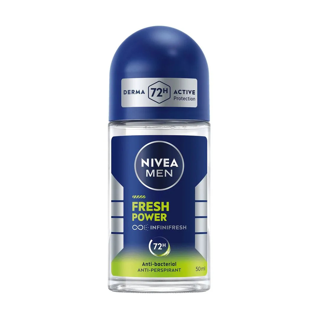 NIVEA Men Fresh Power 48H Antiperspirant Roll-On Deodorant Musk Scent, 50ml