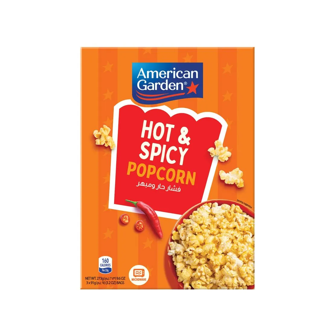 American Garden Microwave Hot N Spicy Popcorn, 273g