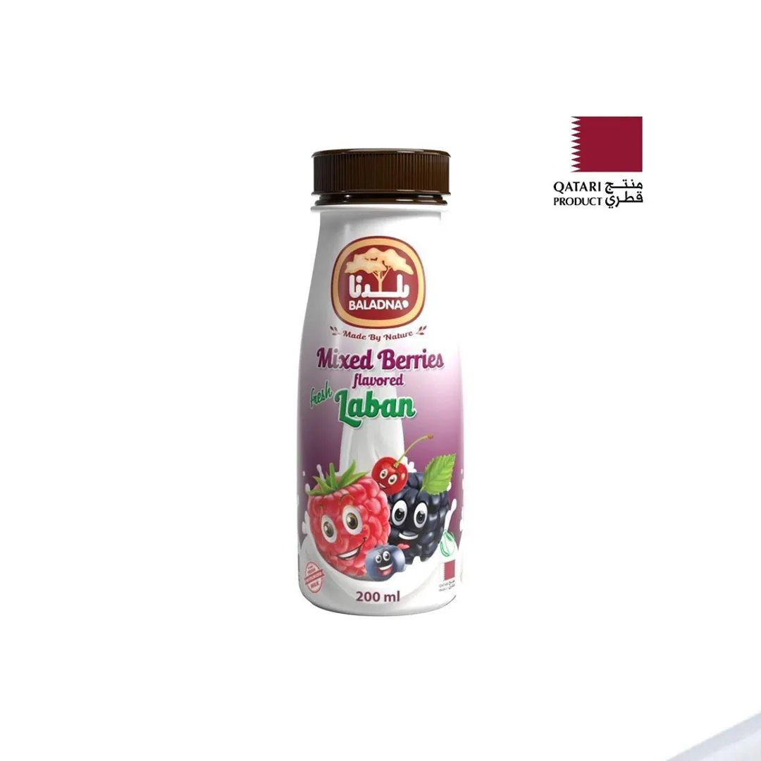 Baladna Full Fat Mixed Berries Flavored Fresh Laban, 200ml