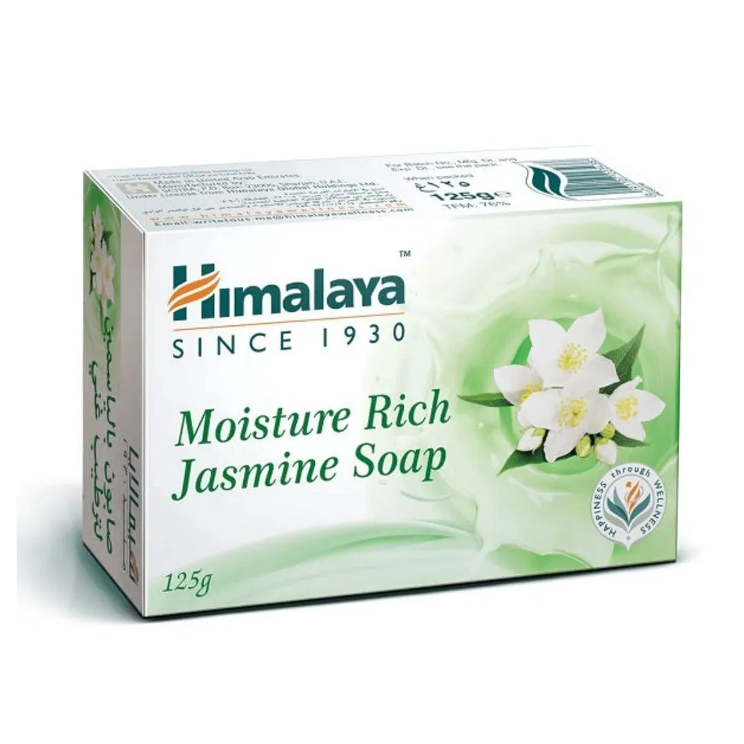 Himalaya Rich Moisturizing Soap Bar Jasmine Scent with Olive Oil & Cocoa Butter, 125g