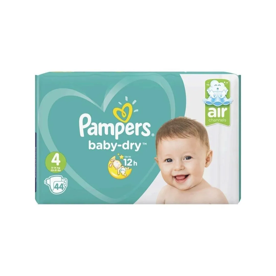 Pampers Baby-Dry Diapers Size 4 (9-14kg), 44 Pieces