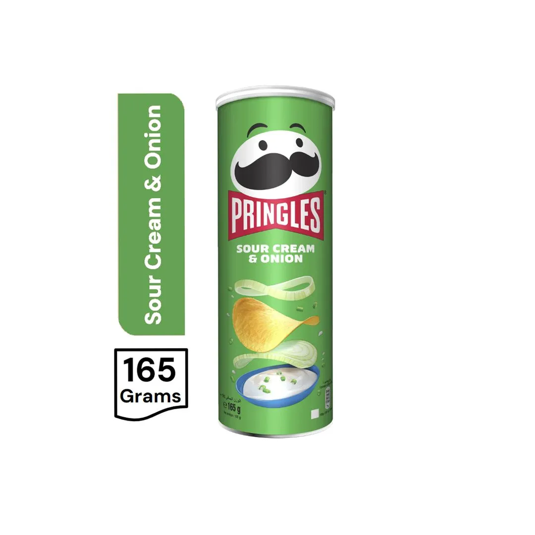 Pringles Sour Cream & Onion Chips Can, 165g