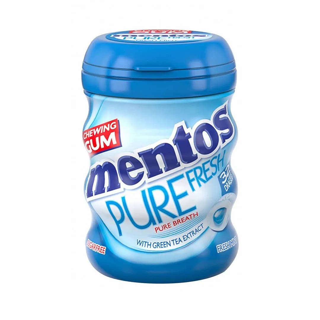 Mentos Pure Fresh Sugar Free Fresh Mint Chewing Gum, 56g