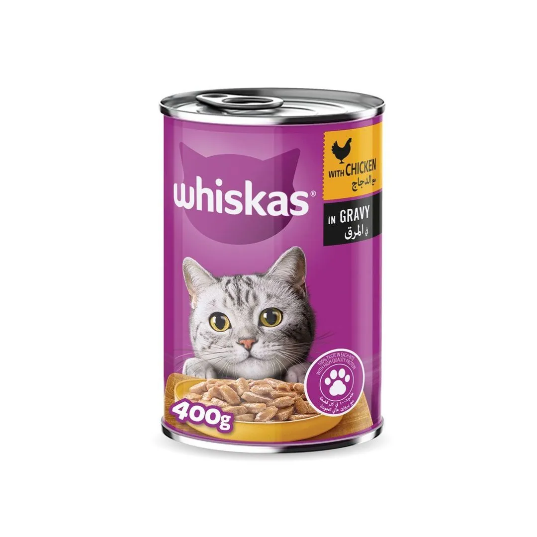 Whiskas Chicken in Gravy Wet Cat Food Can, 400g