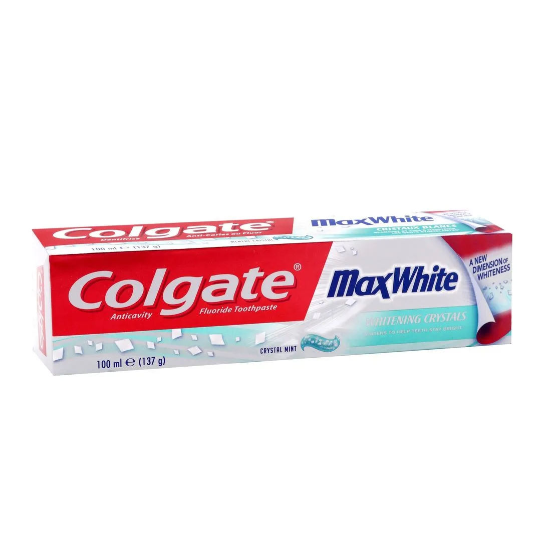 Colgate Max White Anti-Cavity Crystal Mint Toothpaste with Whitening Crystals, 100ml