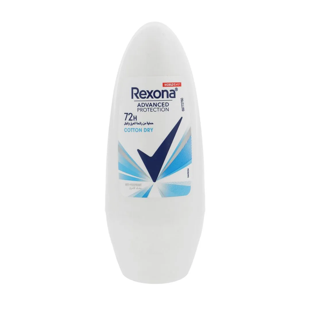 Rexona Advanced Protection Cotton Dry 72H Antiperspirant Deodorant Roll On for Women, 50ml