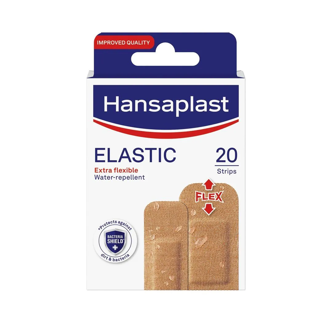 Hansaplast Elastic Water Repellent Extra Flexible Bandages, 20 Pieces