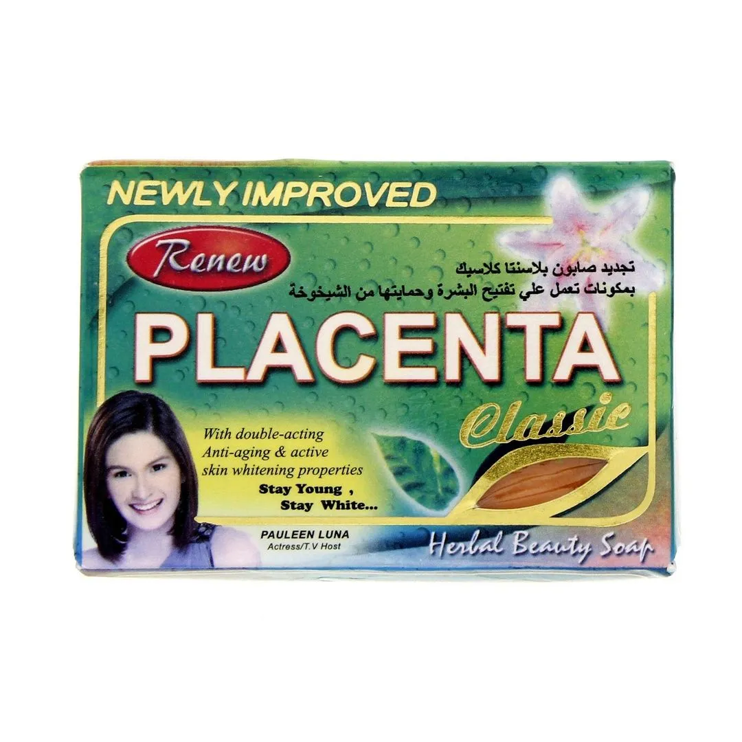 Renew Placenta Classic Anti-Aging & Skin Whitening Herbal Beauty Soap Bar, 135g