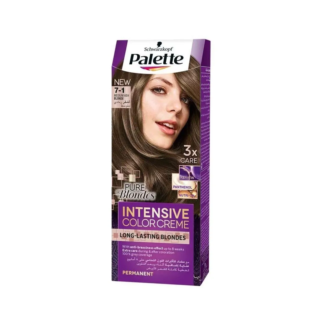 Palette Intensive 7-1 Cool Middle Blonde Permanent Hair Color Kit