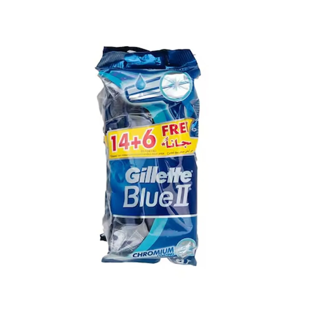 Gillette BlueII Regular Disposable Razors (14+6) Pcs