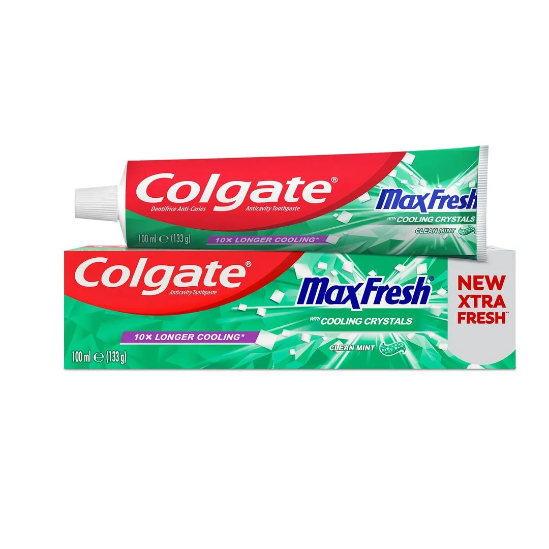 Colgate Max Fresh Toothpaste with Cooling Crystals Clean Mint Gel Toothpaste, 100ml