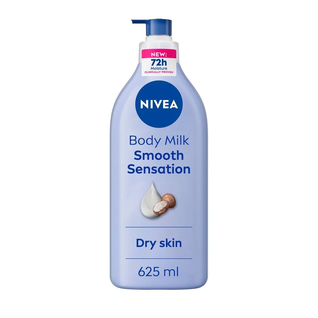 NIVEA Smoothing 48H Body Lotion with Deep Moisture Serum & Shea Butter for Dry Skin, 625ml
