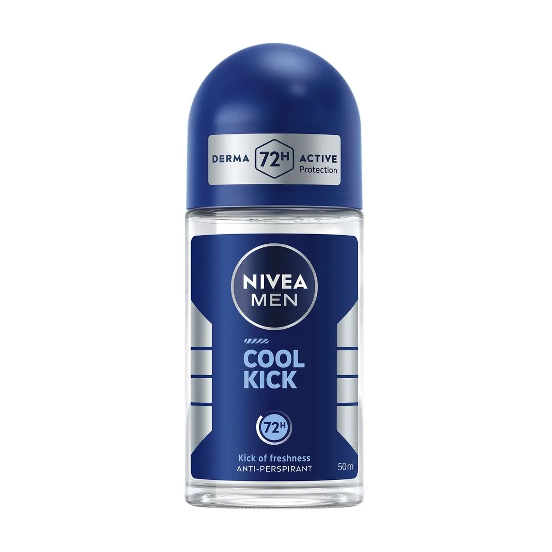 NIVEA Men Cool Kick 48H Antiperspirant Roll-On Deodorant, 50ml