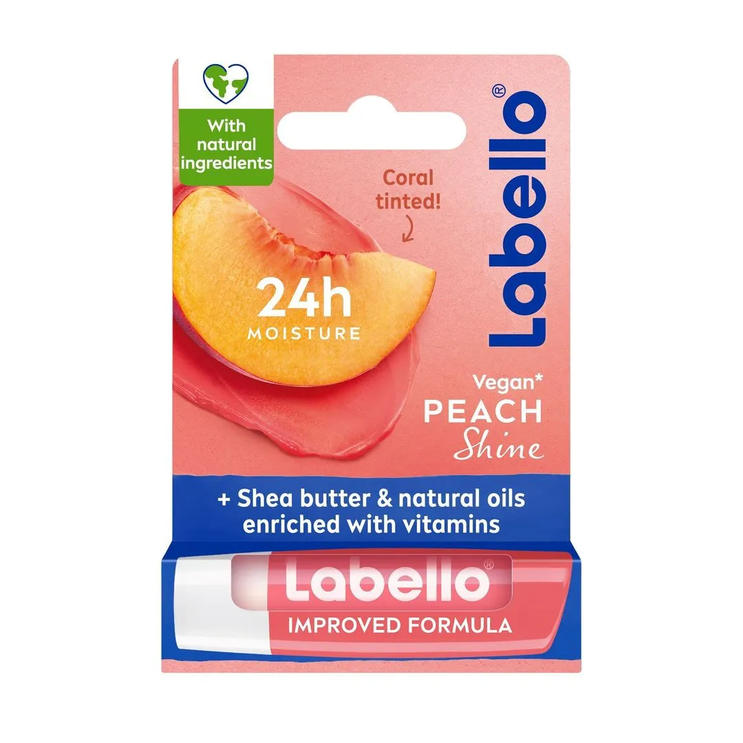 Labello 24H Melt-In Peach Shine Moisturizing Lip Balm, 1 Piece