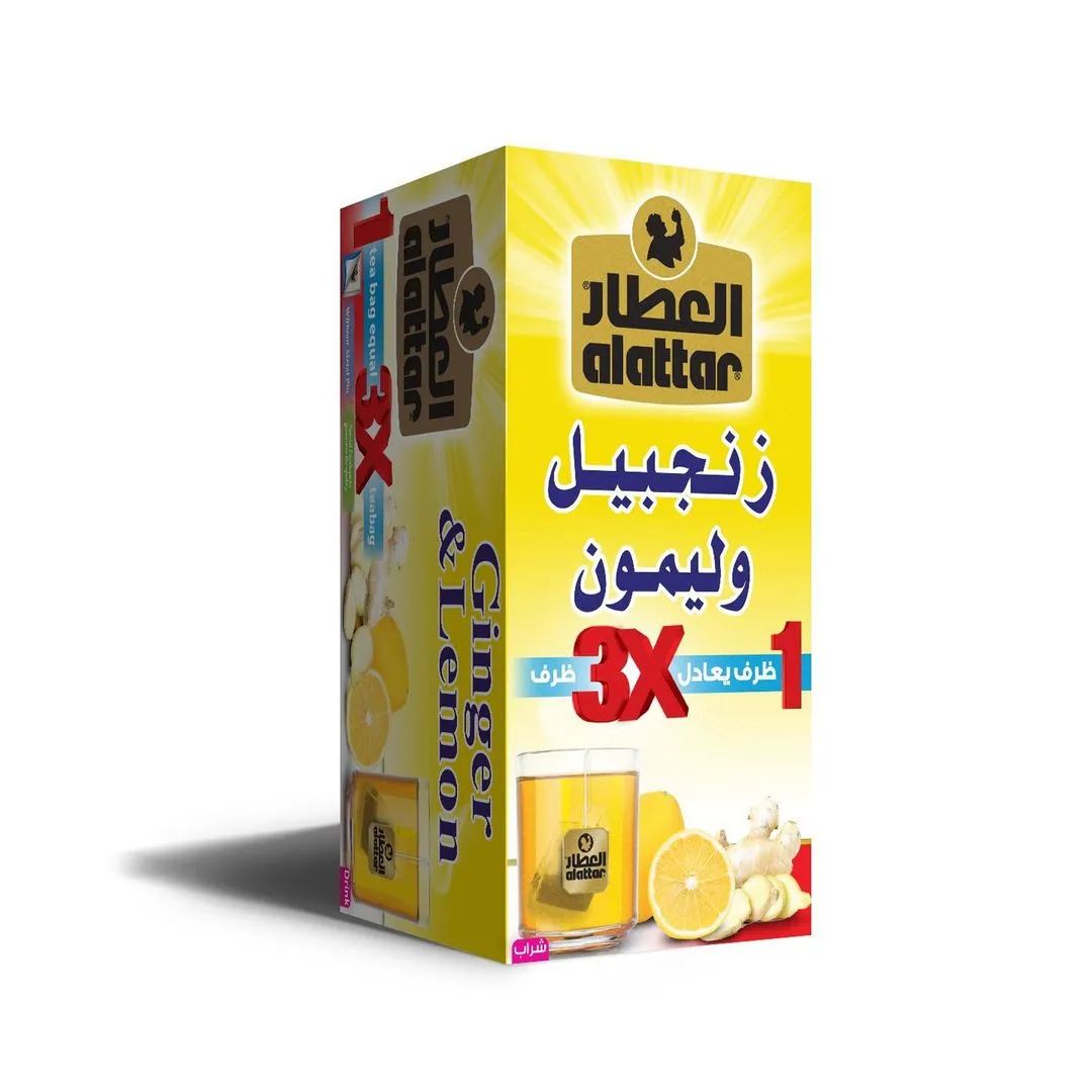 Alattar Ginger & Lemon Herbal Tea Bags, 20 Bags