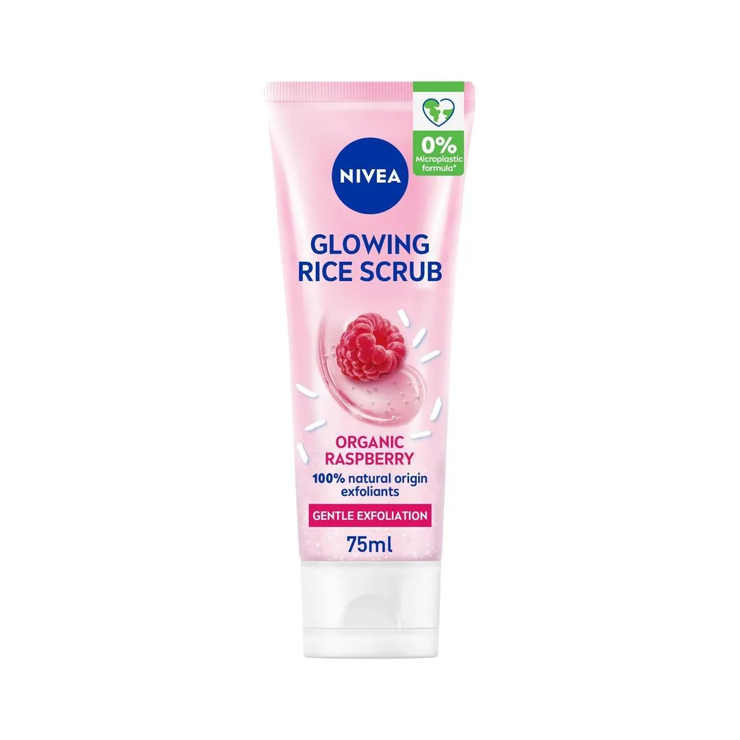 Nivea Glowing Rice Raspberry Face Scrub, 75ml