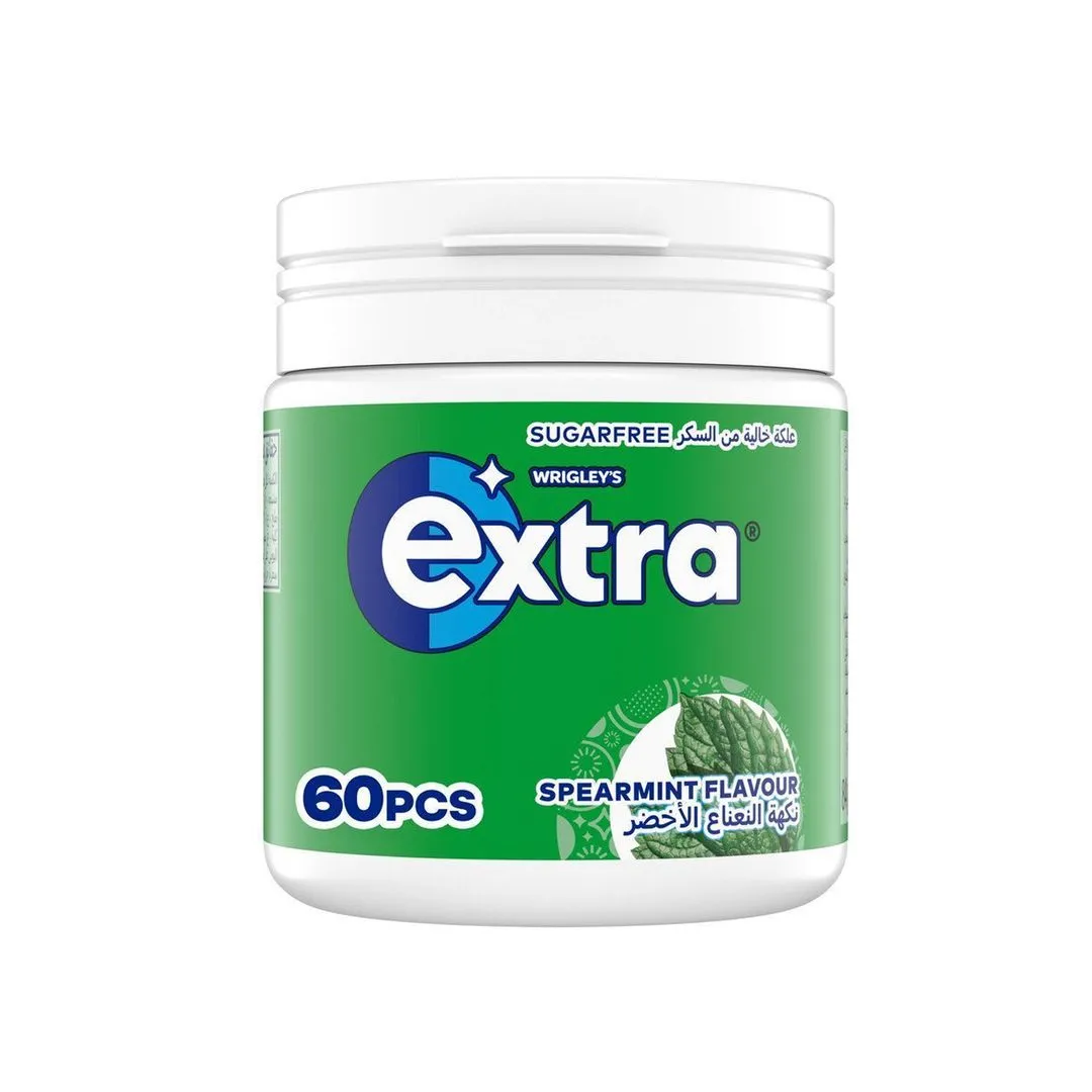 Wrigley's Extra Gum Spearmint Sugar Free Chewing Gum, 60 Pellets, 84g