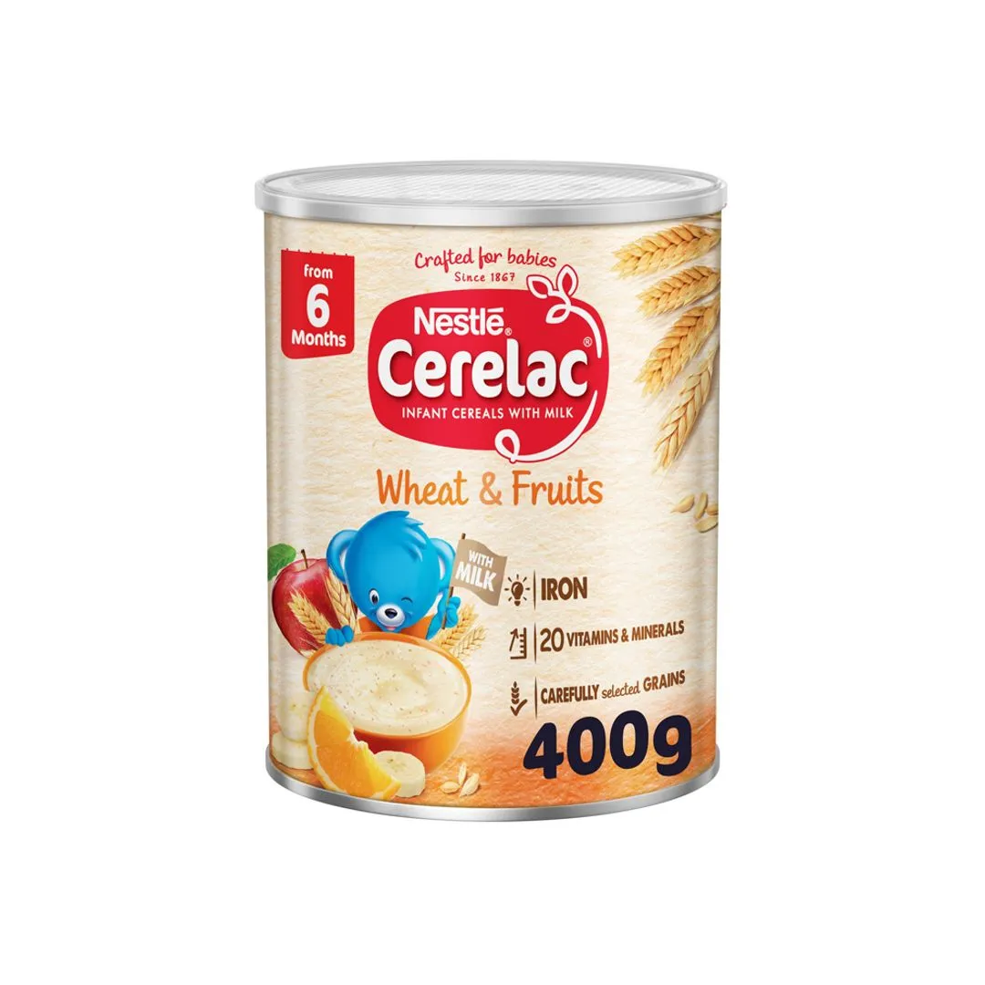 Cerelac Wheat & Fruits Infant Cereals with Iron+ Tin, From 6 Months, 400g