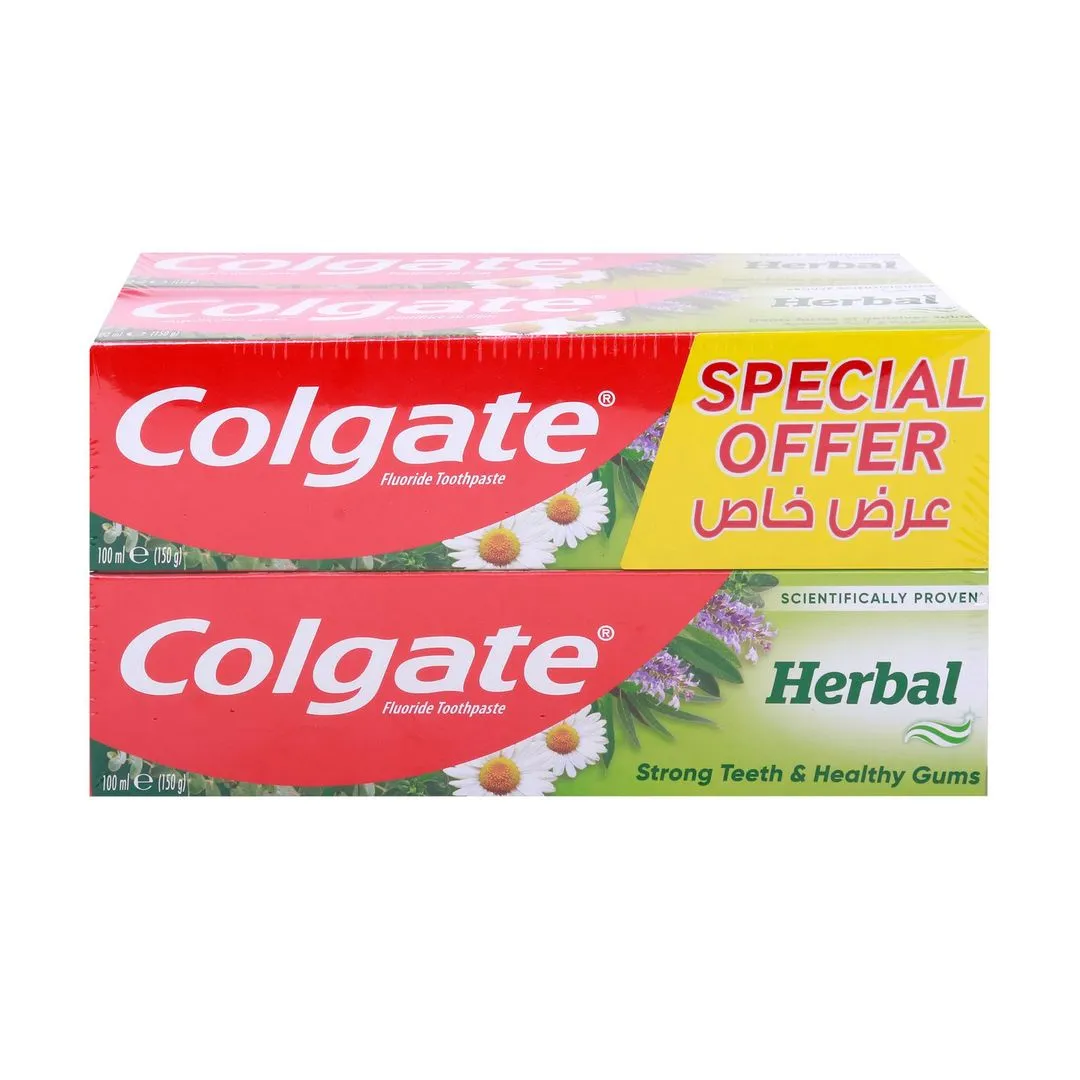 Colgate Herbal Fluoride Toothpaste, 4 x 100 ml