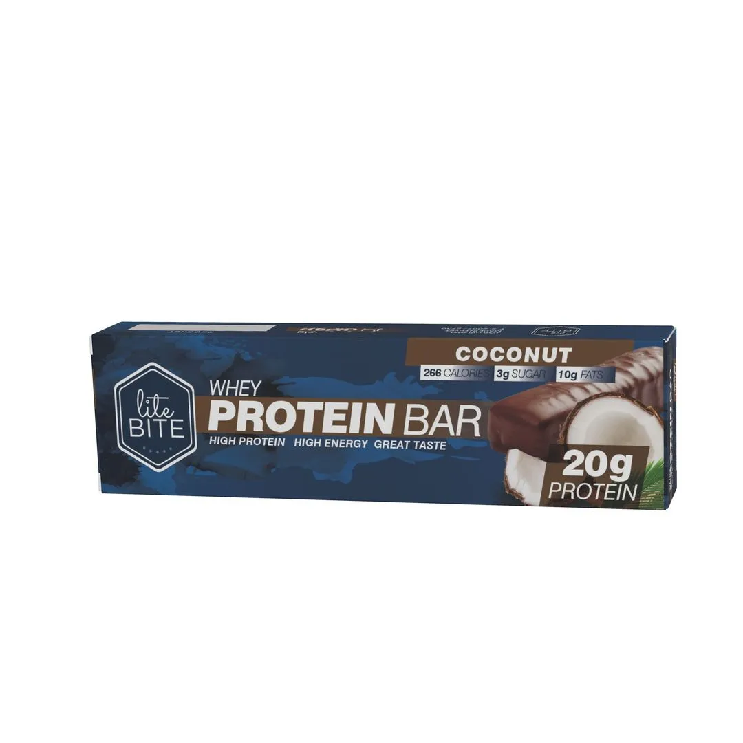 Lite Bite 30% (20g Protein) Coconut Whey Protein Bar, 70g