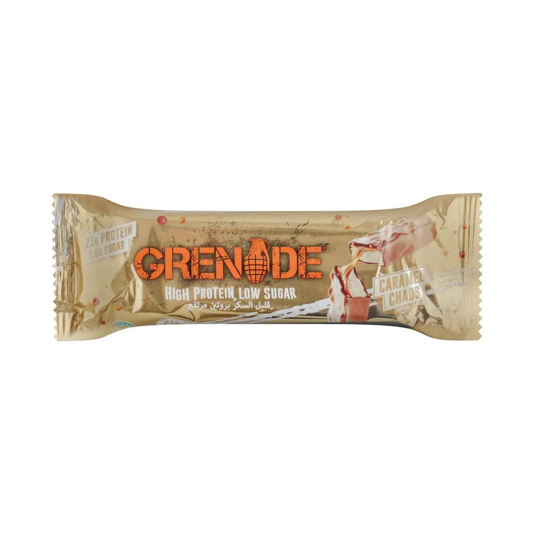 Grenade Caramel Chaos High Protein, Low Sugar Protein Bar, 60g