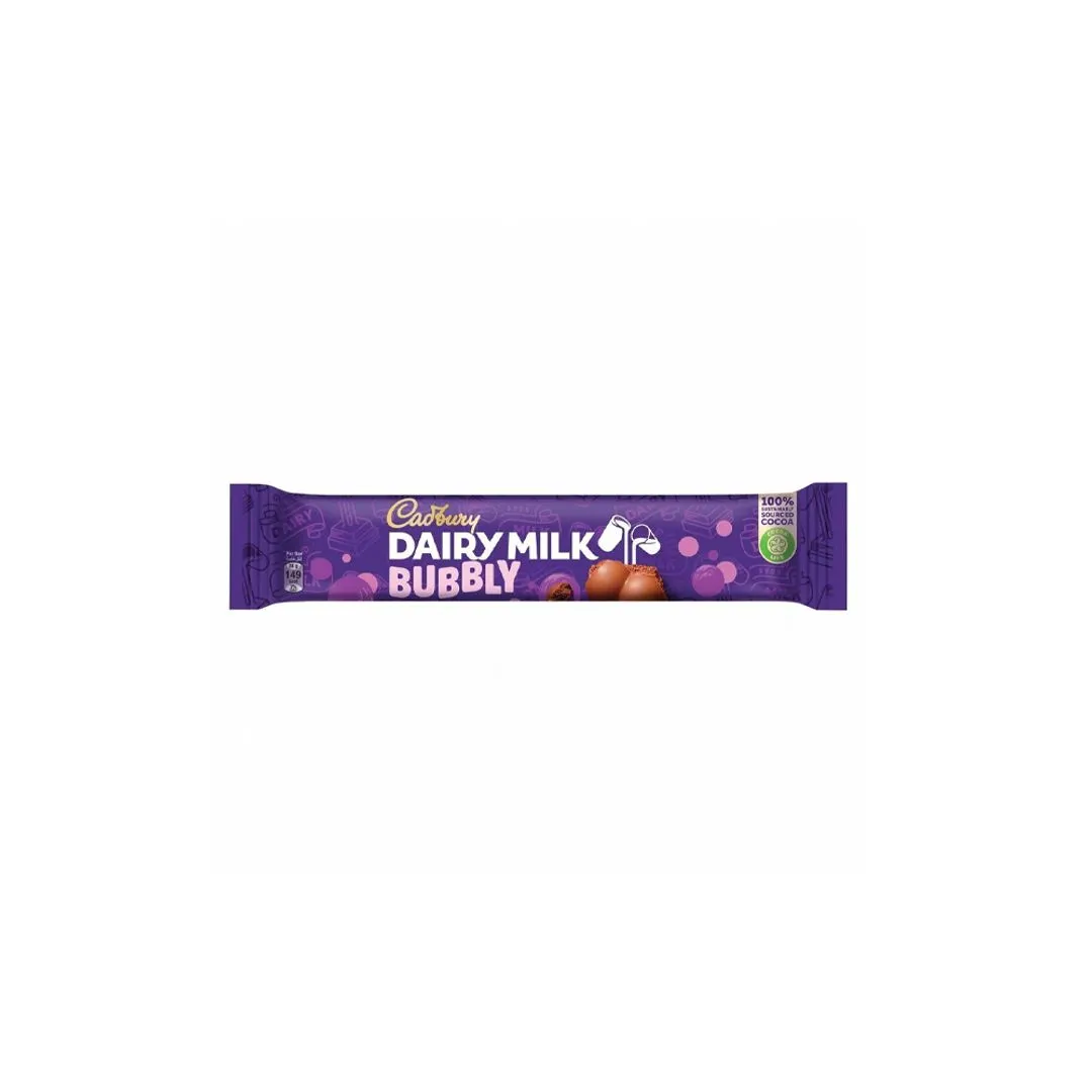 Cadbury Dairy Milk Bubbly Chocolate Bar, 28g