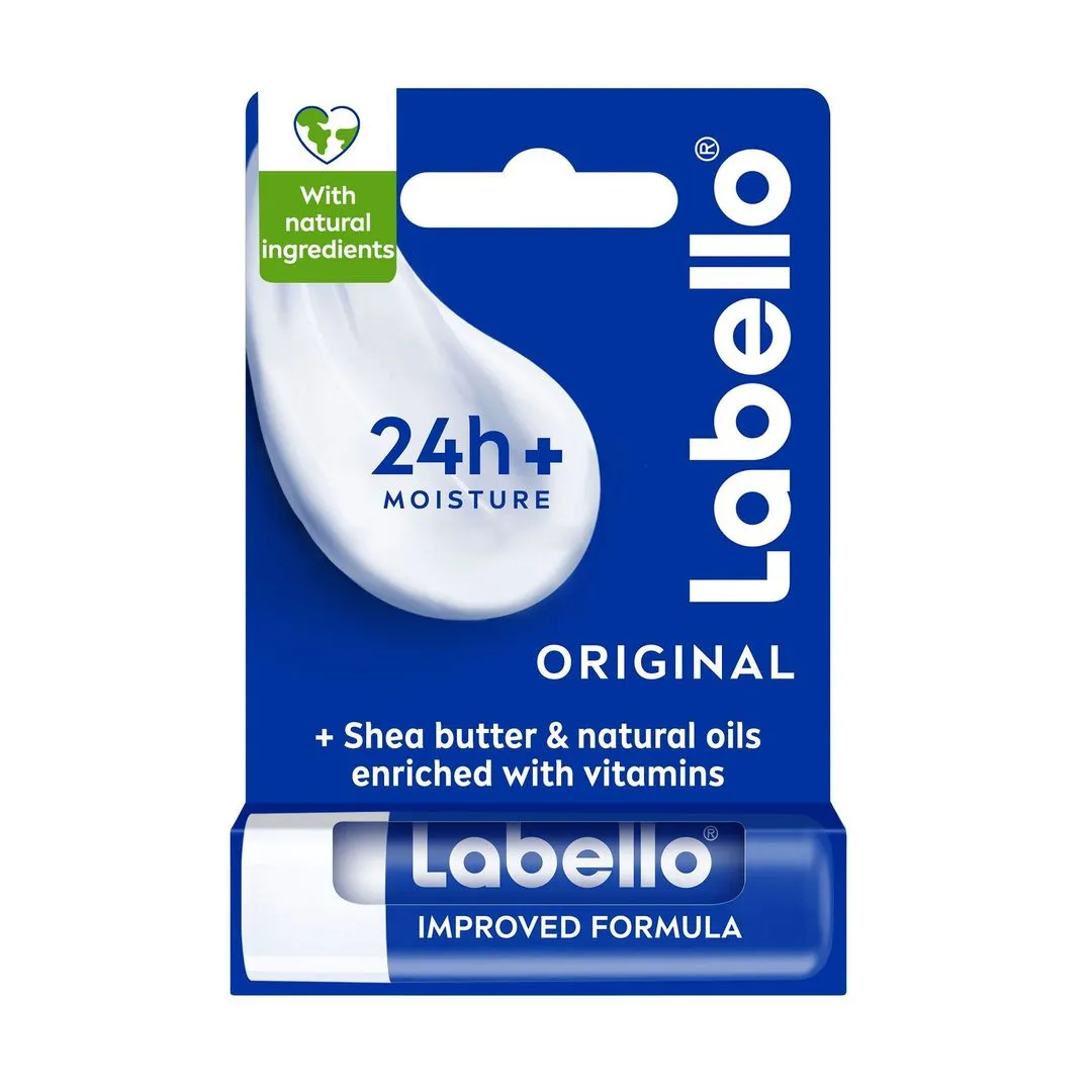 Labello 24H Moisturizing Original Lip Balm with Shea Butter, Natural Oils & Vitamins, 1 Piece