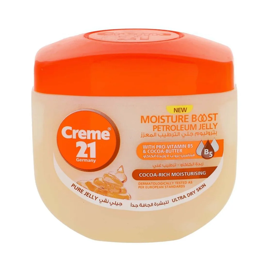 Creme 21 Moisture Boost Petroleum Jelly with Pro-Vitamin B5 & Cocoa Butter for Ultra Dry Skin, 300ml