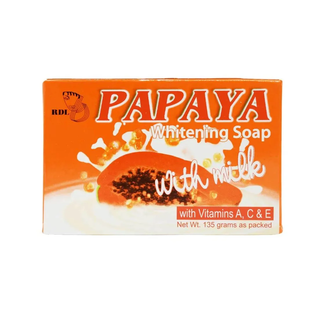 RDL Papaya Whitening Soap Bar with Vitamin A, C & E, 135g
