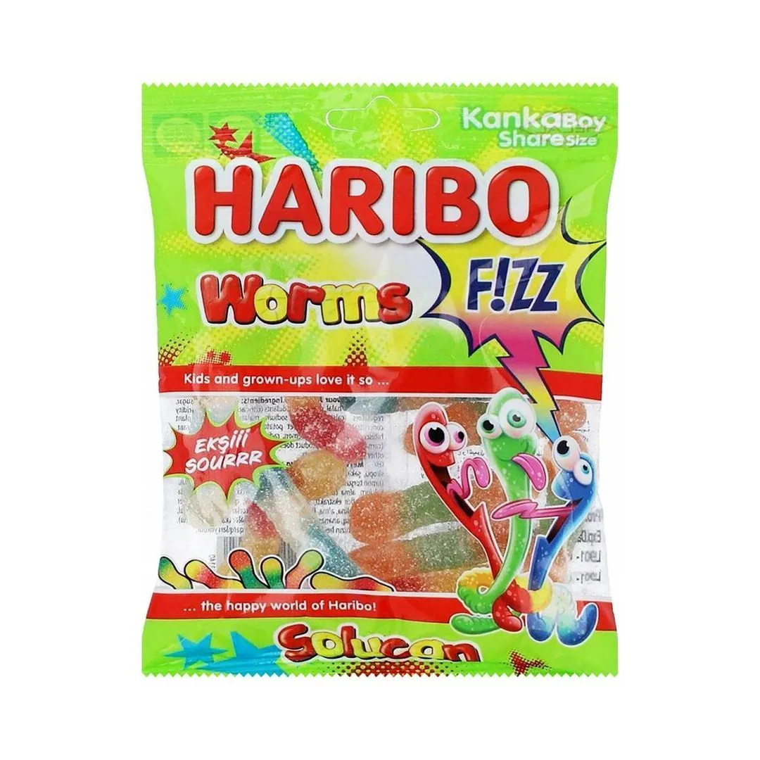 Haribo Sour Fizz Worms, 70g
